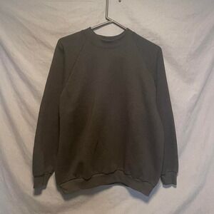 Vintage Fruit of The Loom Mens Black Crew Neck Sweater Size XL
